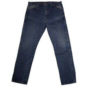 Wrangler Cowboy Cut Jeans Men's 40x36 Straight Leg Dark Wash Blue Denim 13MWZ